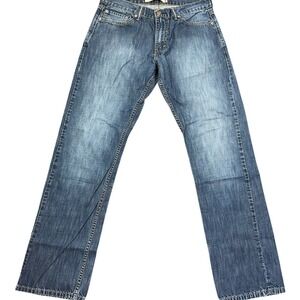 Levis 514 Slim Straight Jeans Mens 33x32 Blue Denim Medium Wash Cotton Pants